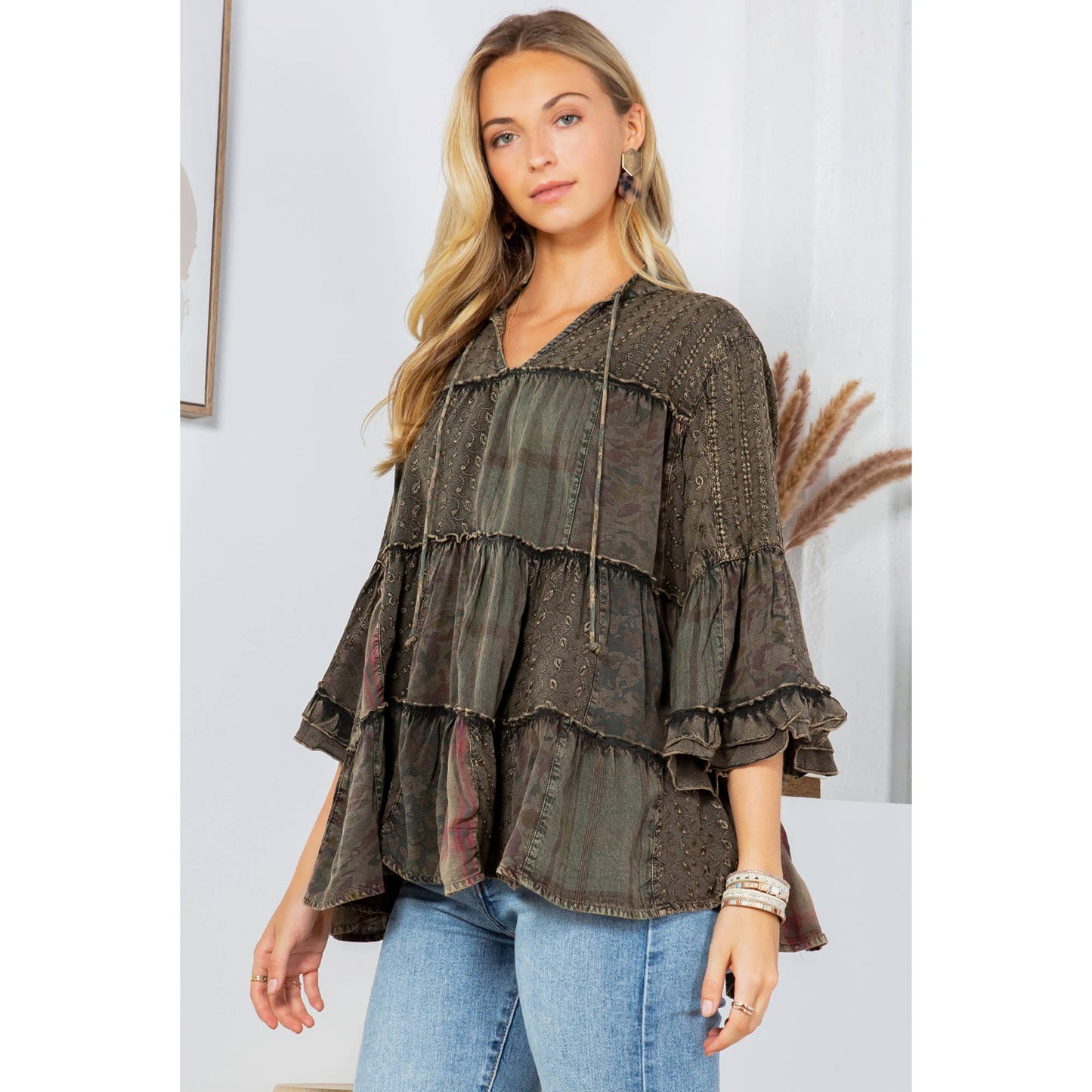 Overdyed Jhabla Top With Emb Also in PLUS