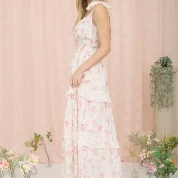 Floral Pink Smocked Sundress