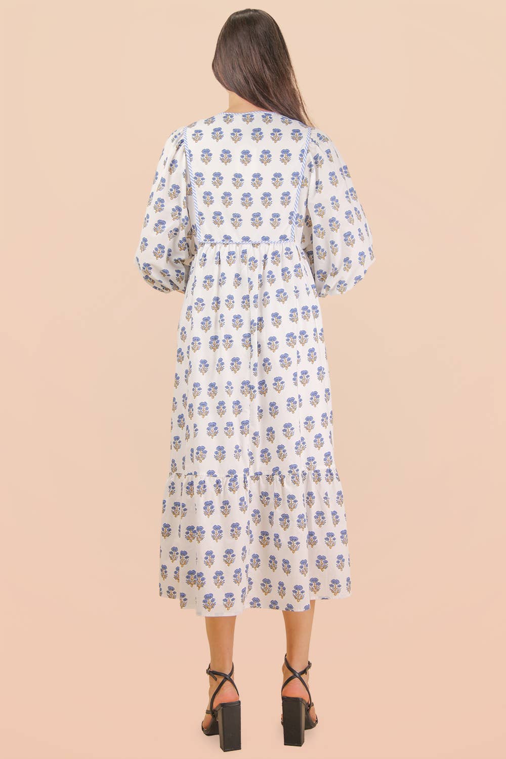 Printed Half Sleeve Midi Dress