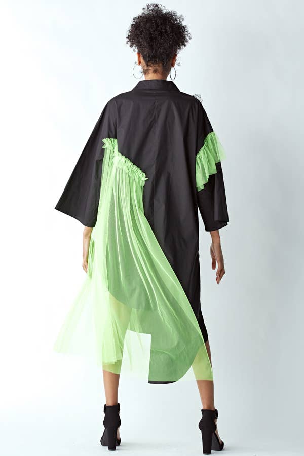 ASYMMETRIC OVERFITTING SHIRT DRESS
