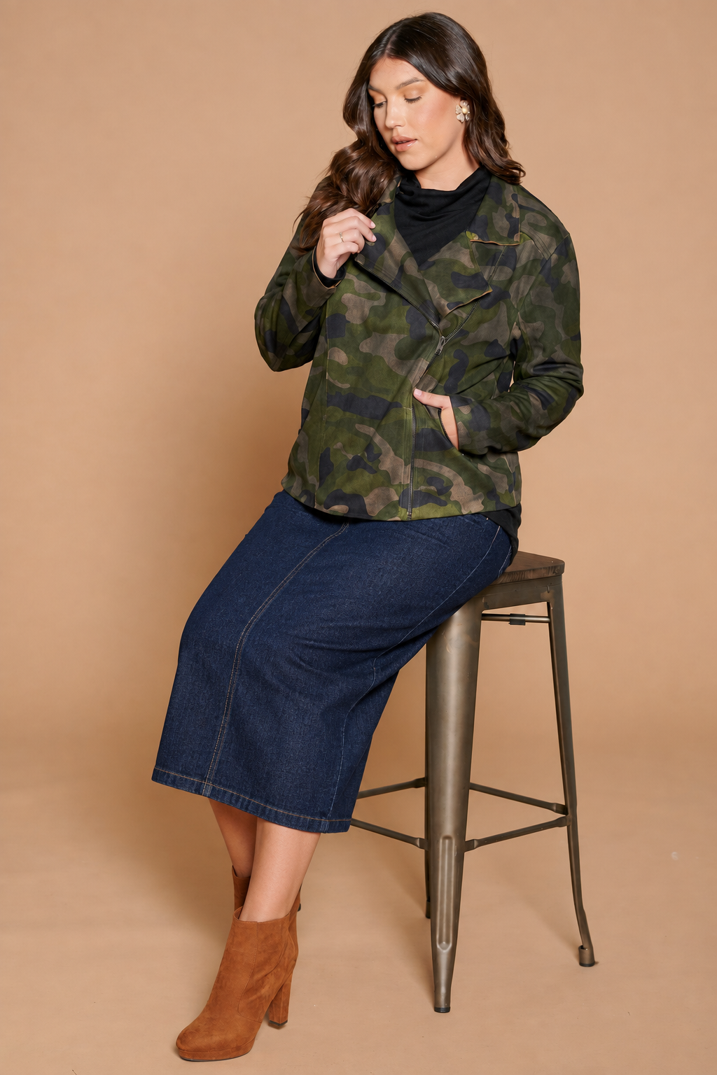 Undercover Camo Print Moto Jacket