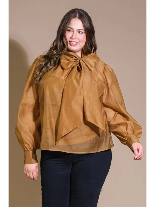 Caramel Bow Blouse
