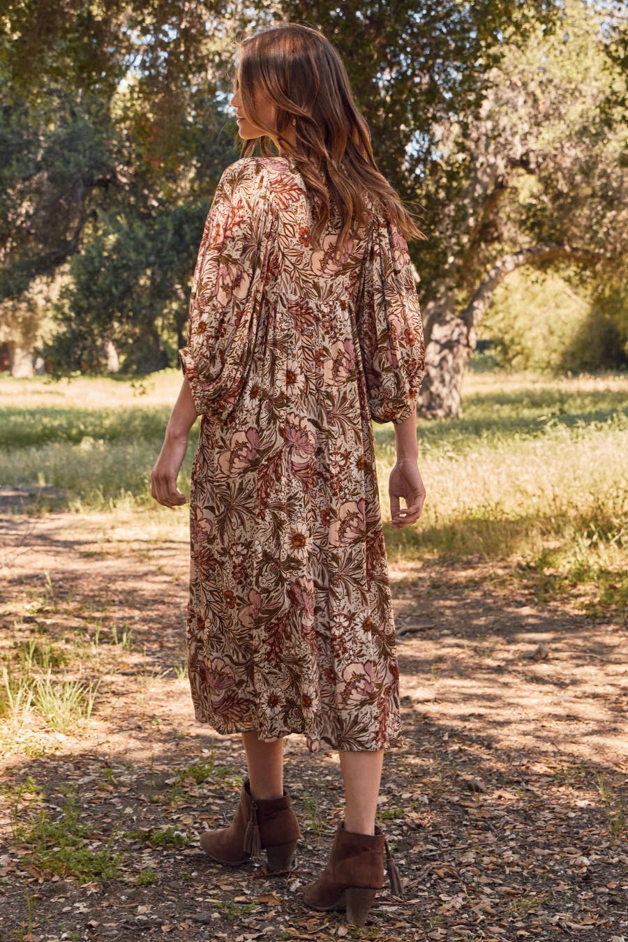Plus Bohemian Floral Maxi Dress