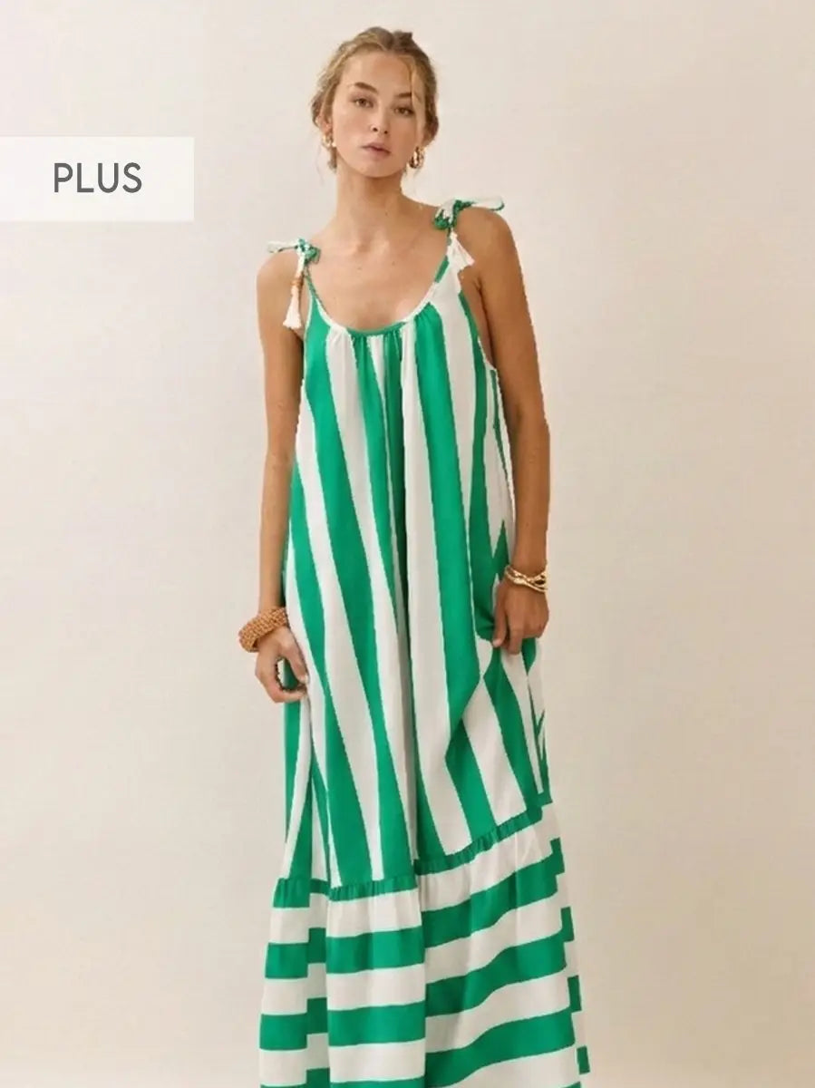 Addison's vertical stripe midi dress