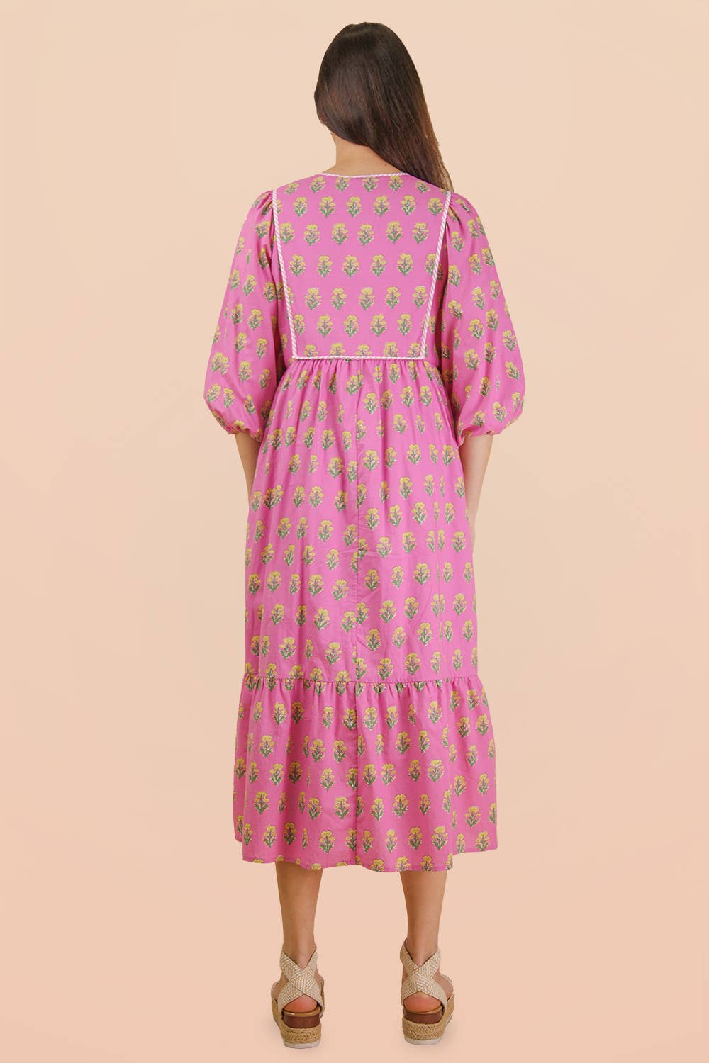 Printed Half Sleeve Midi Dress