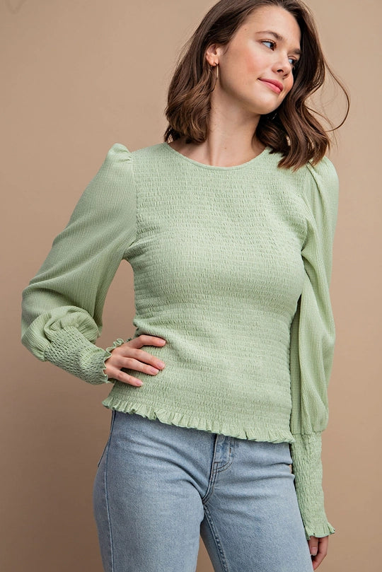Smocked Lilac Lily Blouse