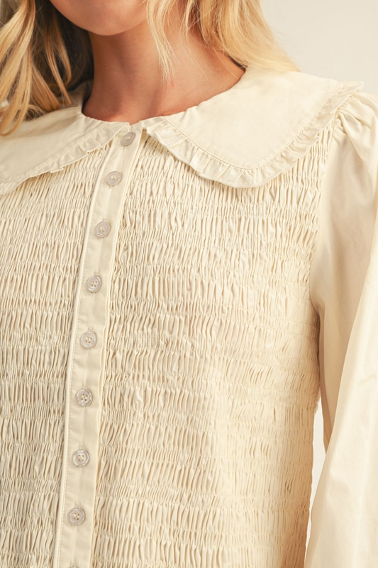 Cream & Charm Peter Pan Collar Top