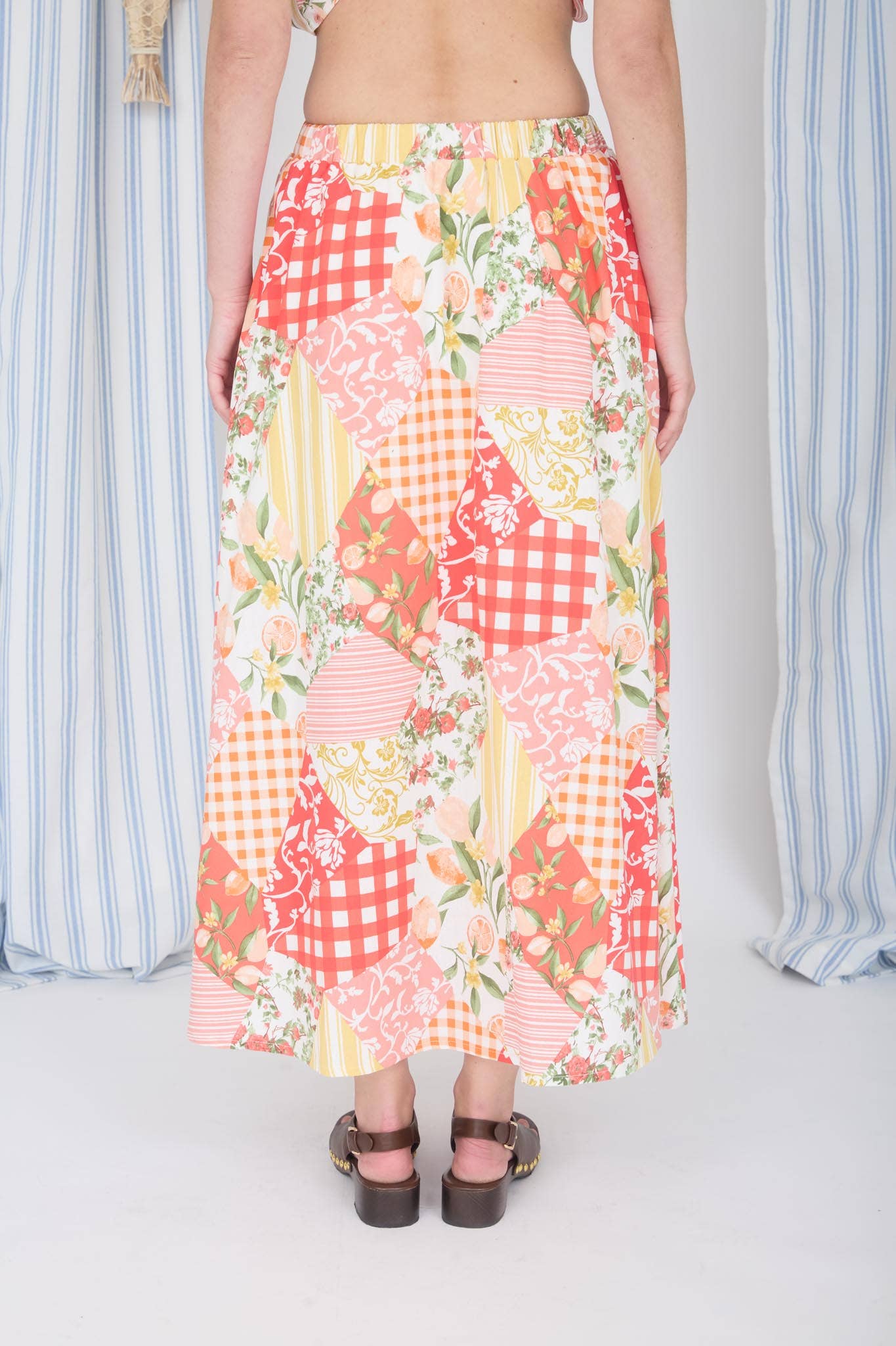 MULTI-PATTERN HIGH WAIST MAXI SKIRT