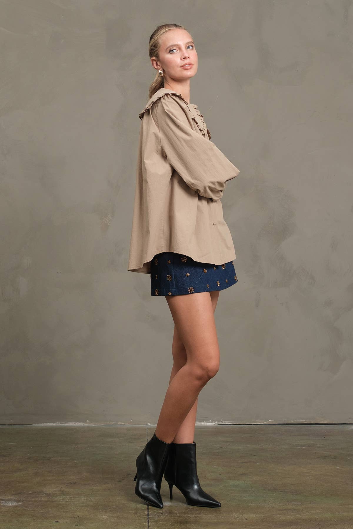 PETER PAN Frill Collar Cotton Blouse
