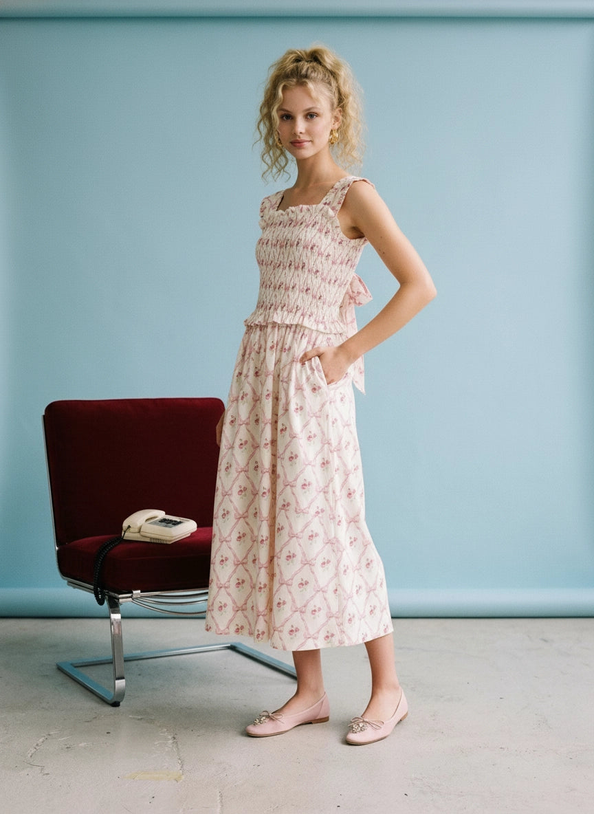 Pink Coquette Bow back dress