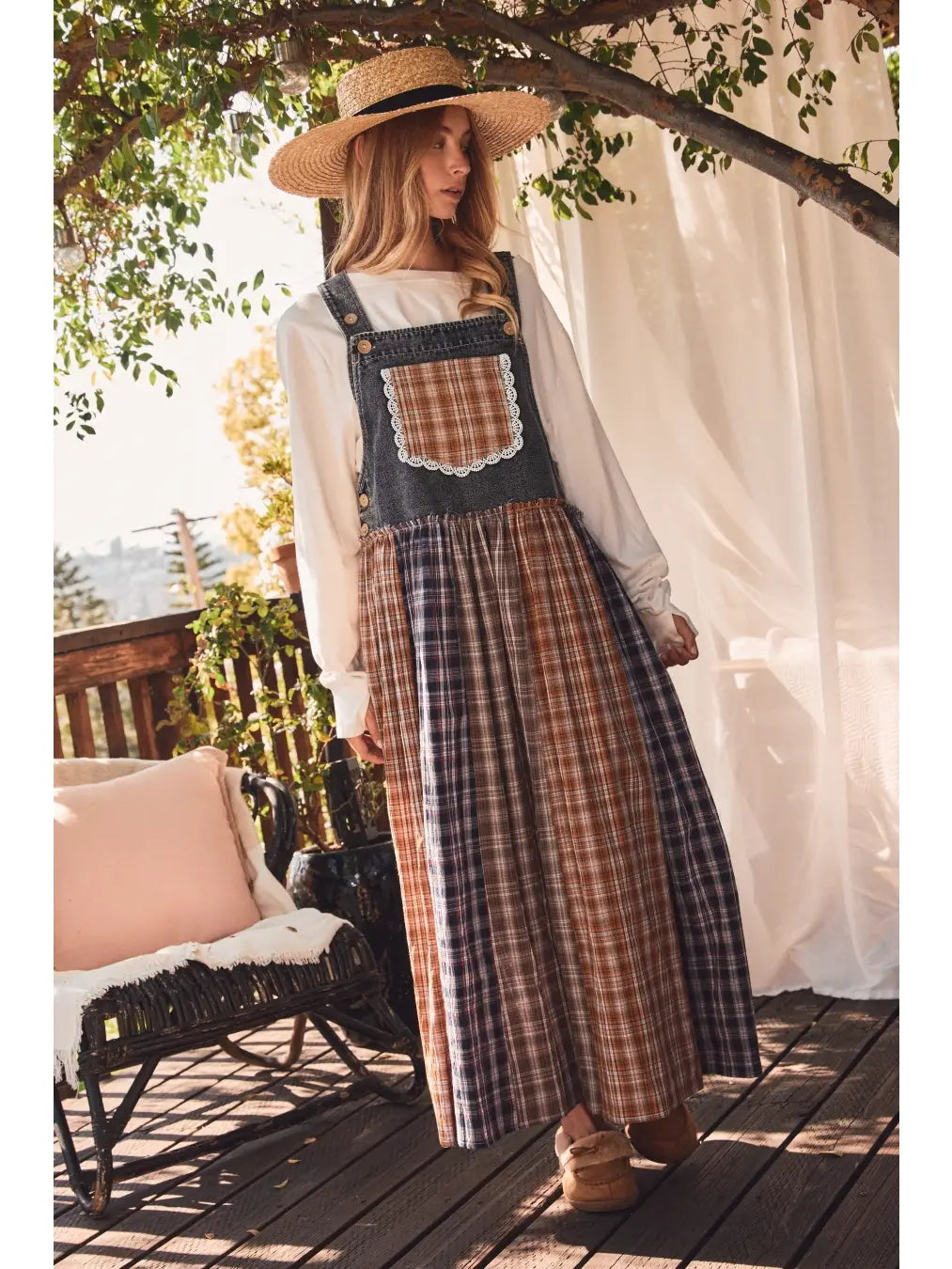 Bailey's patchwork overall dress