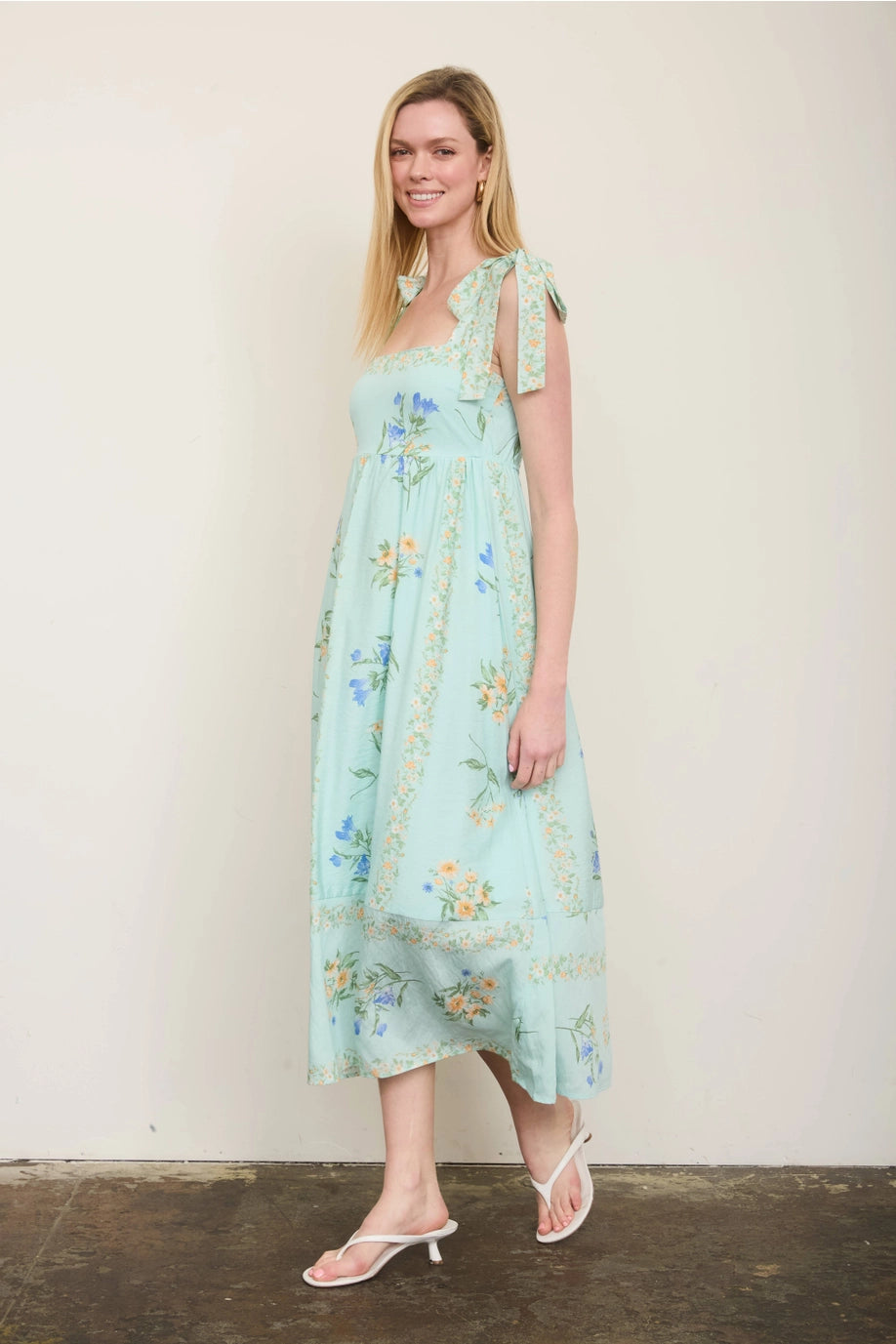 Floral Green Midi Dress