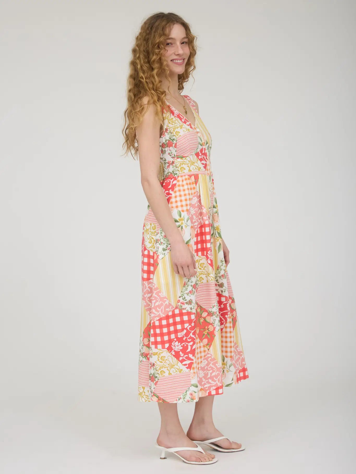 Garden Quilt Midi Dress