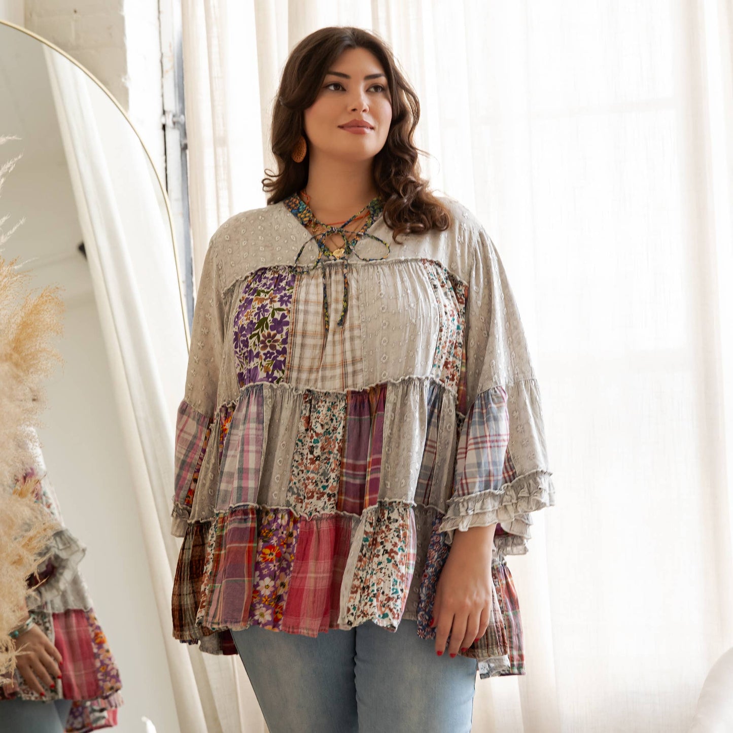 Overdyed Jhabla Top With Emb Also in PLUS