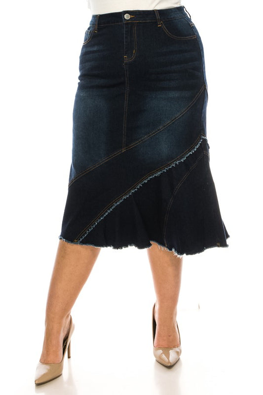 THE BOUGIE FLARE DENIM SKIRT