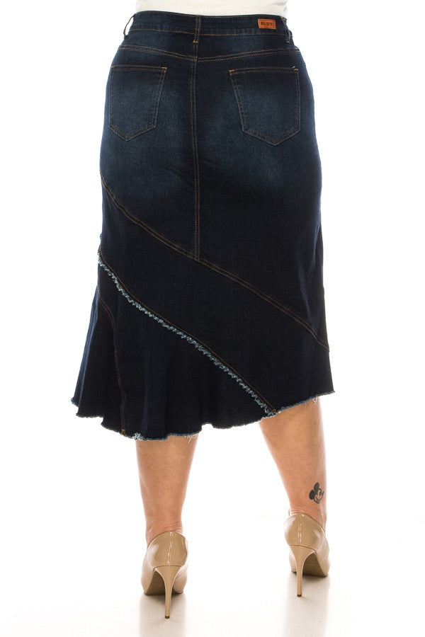 THE BOUGIE FLARE DENIM SKIRT