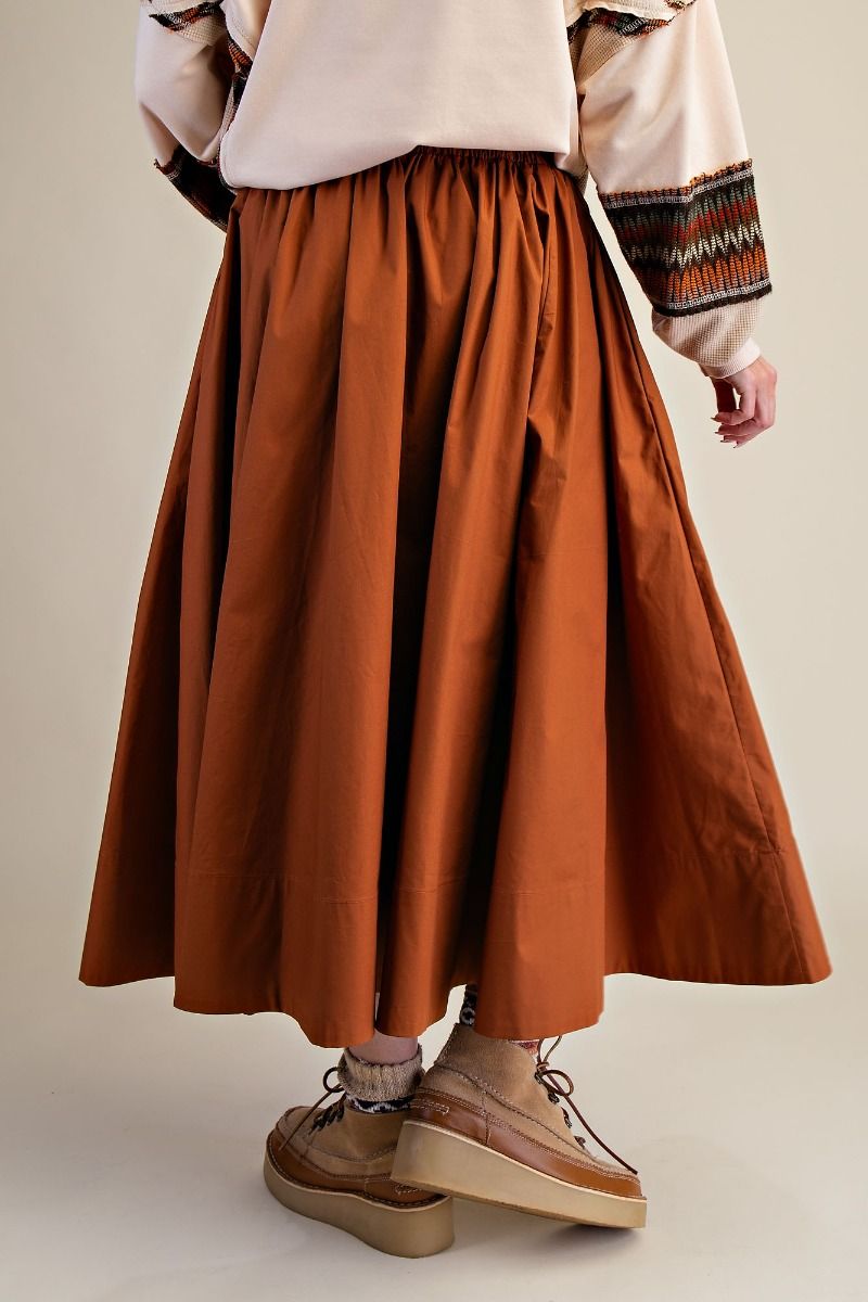 Color Story Gathered Midi Skirt