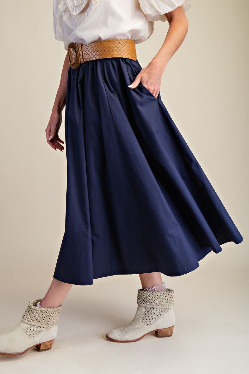 Color Story Gathered Midi Skirt