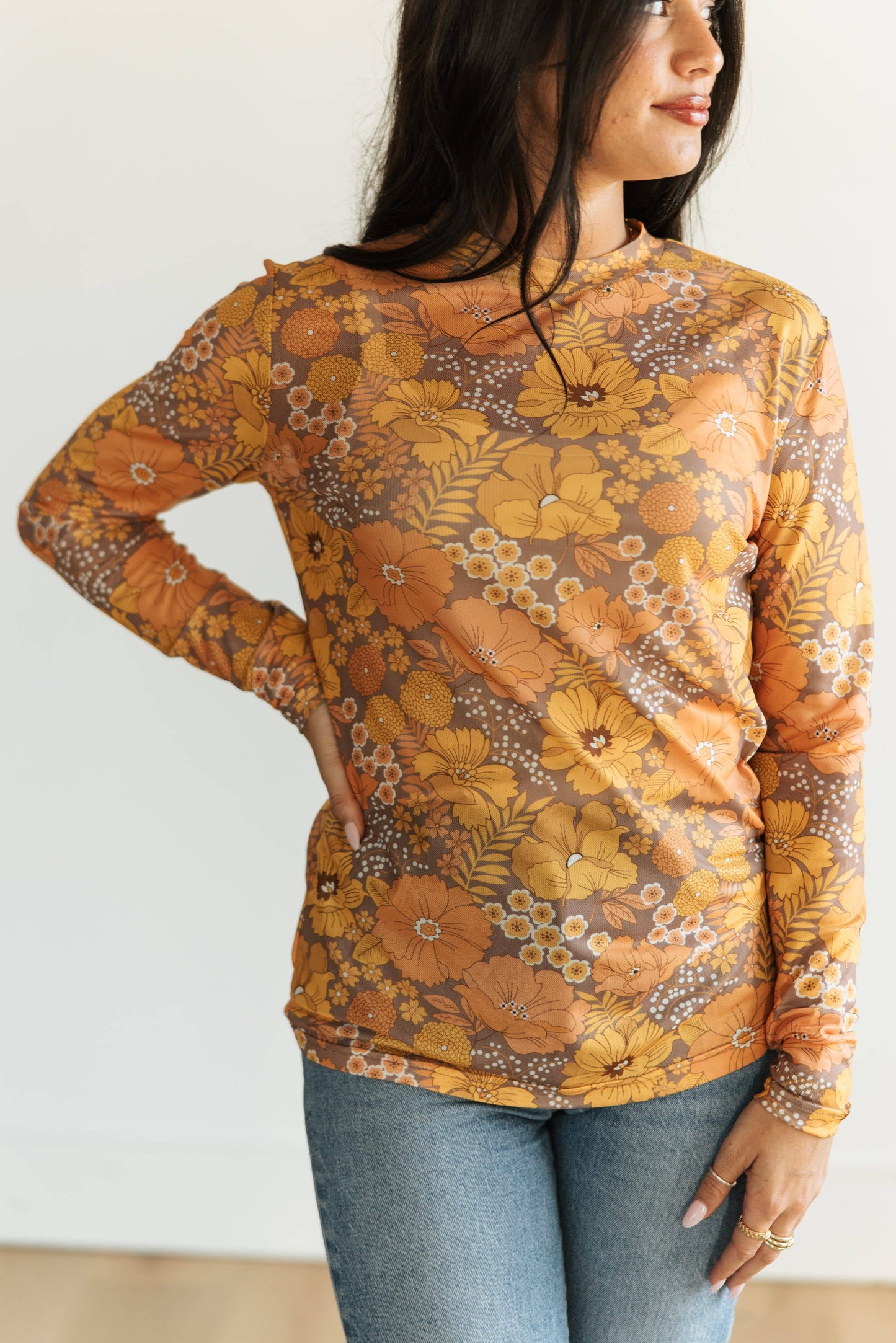 TH1221 S157 VINTAGE FLORAL MESH TOP ( 1 Piece)