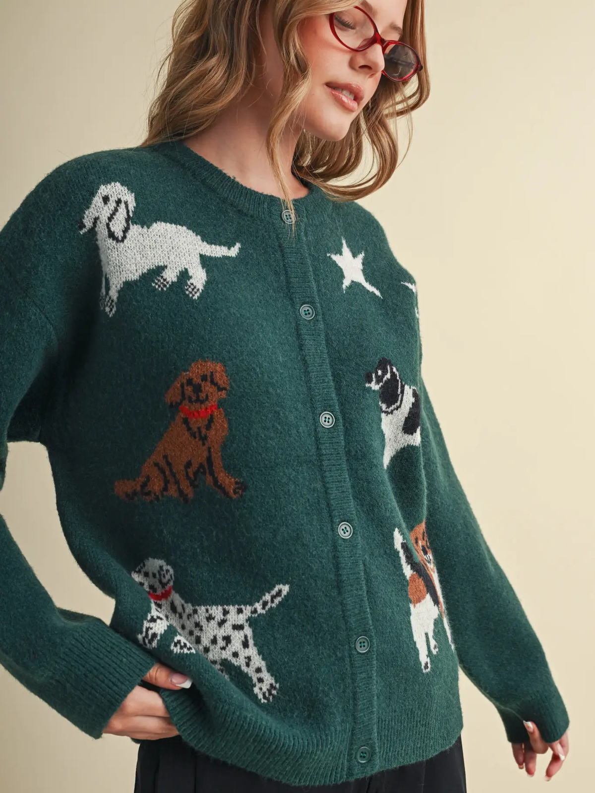 Puppy Love Forest Green Cardigan