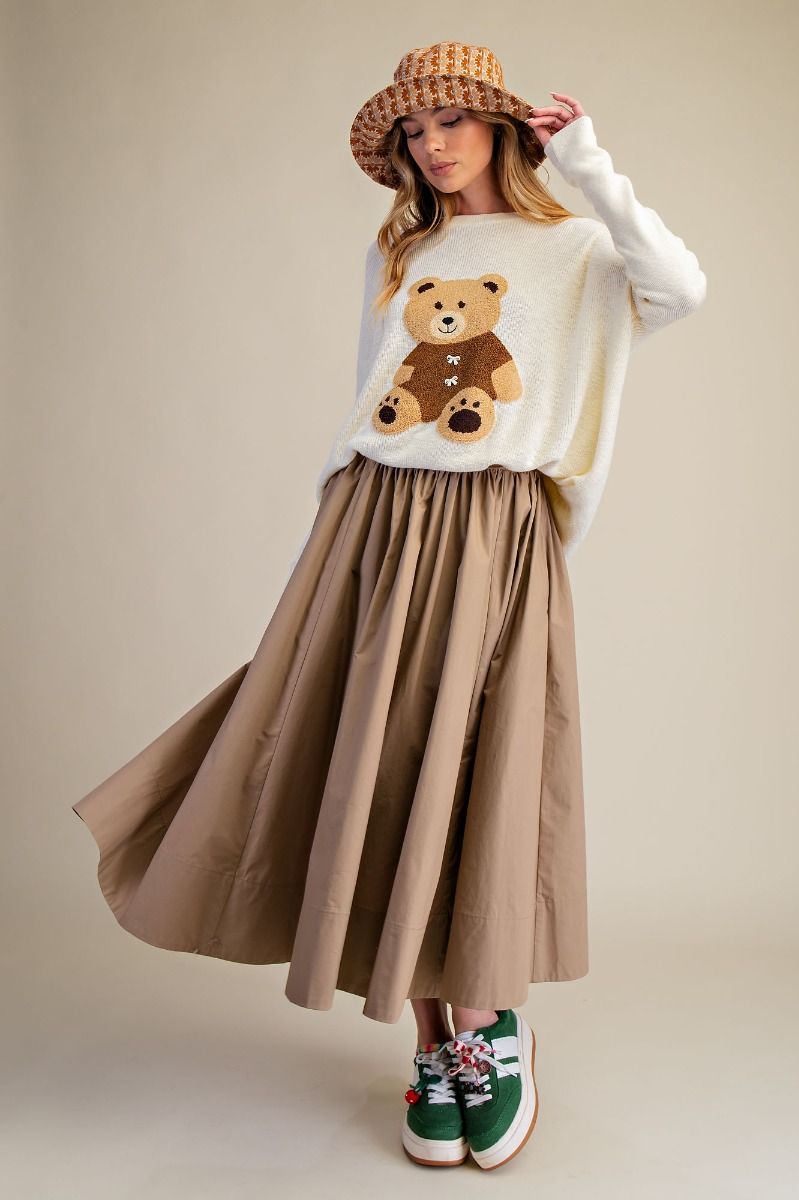 Color Story Gathered Midi Skirt