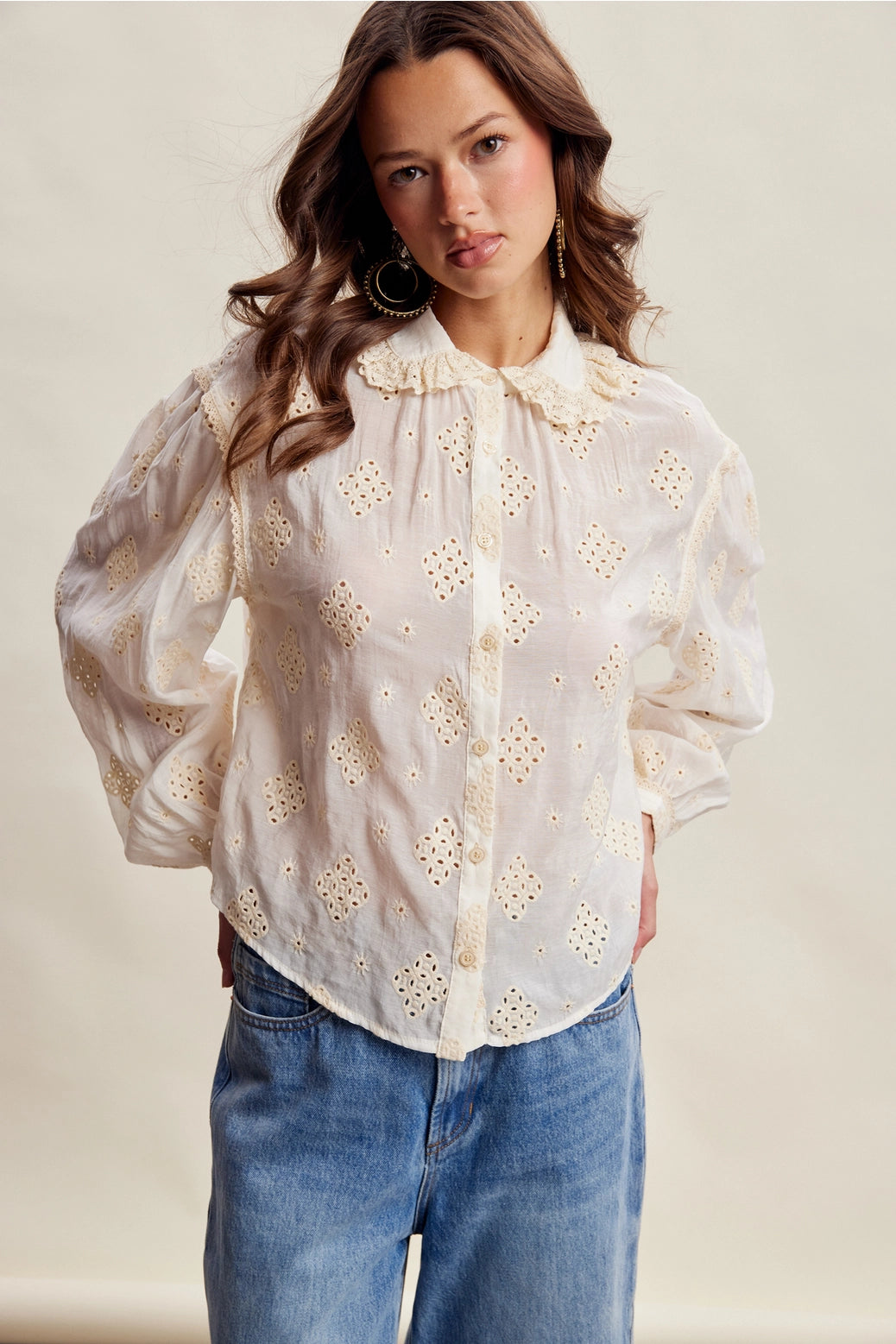 Vintage Eyelet Lace Blouse