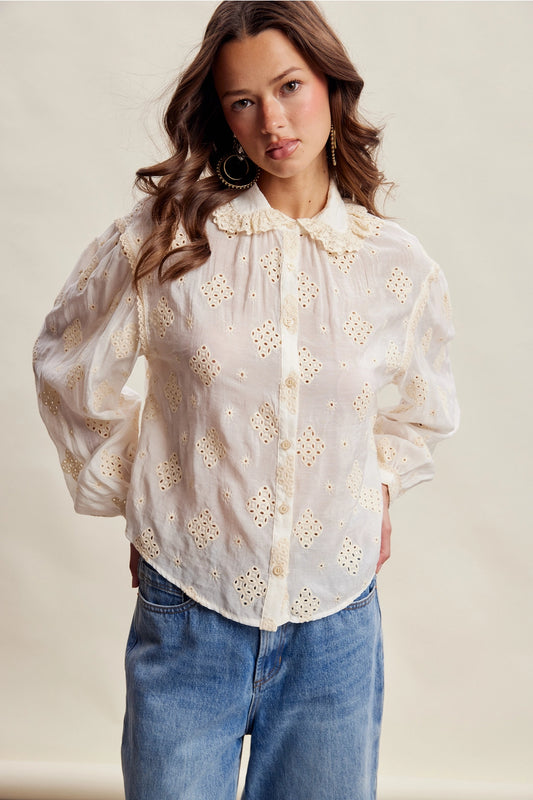 Vintage Eyelet Lace Blouse