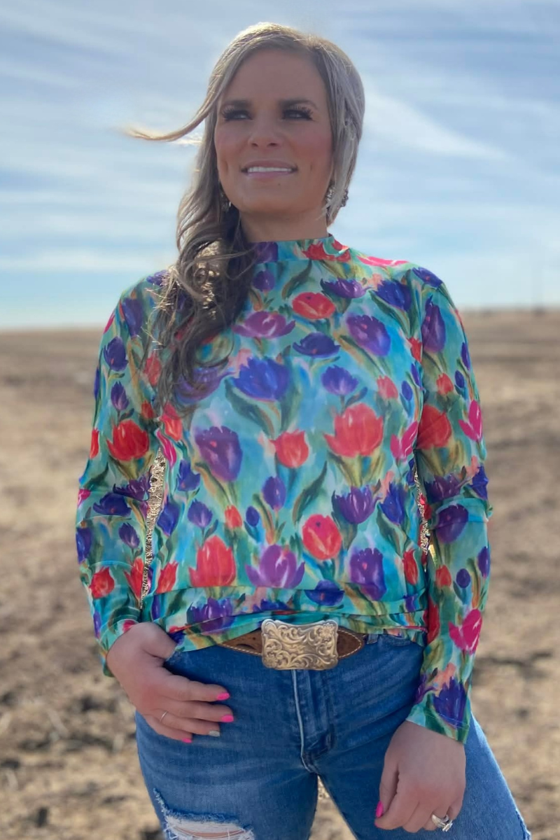 Tulip Trail Mesh Top