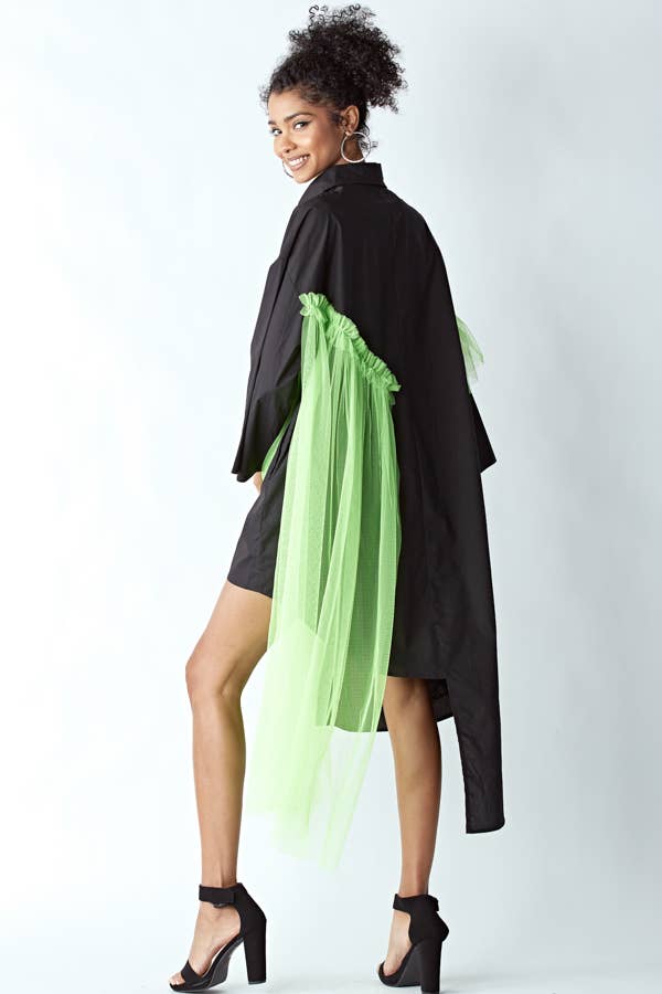 ASYMMETRIC OVERFITTING SHIRT DRESS