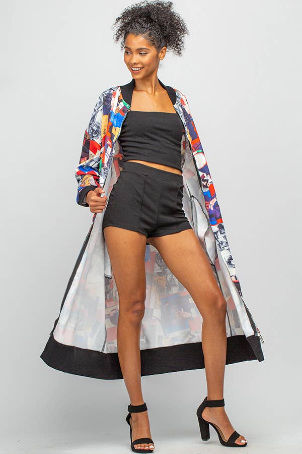 OVERFITTING LONG FASHION JACKET WITH POCKETS