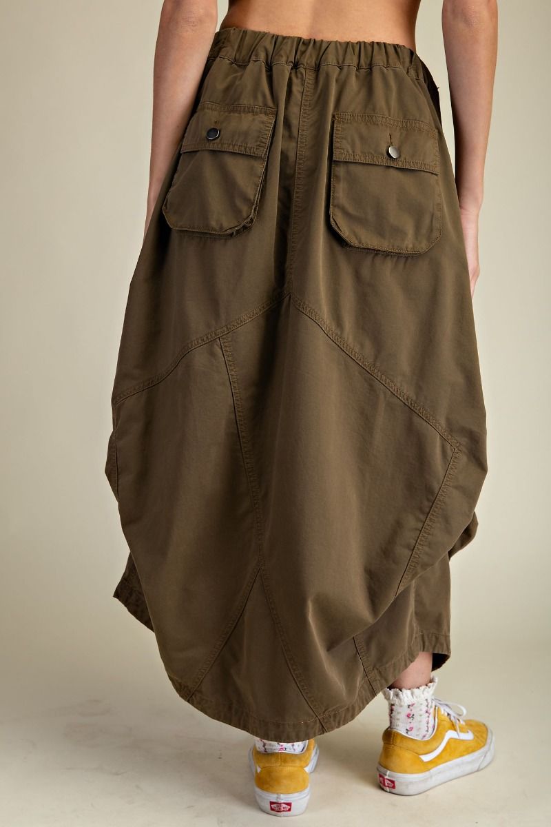 PARACHUTE MAXI CARGO SKIRT: BROWN