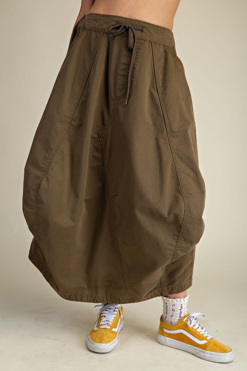 PARACHUTE MAXI CARGO SKIRT: BROWN