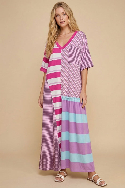 Colorblock maxi dress