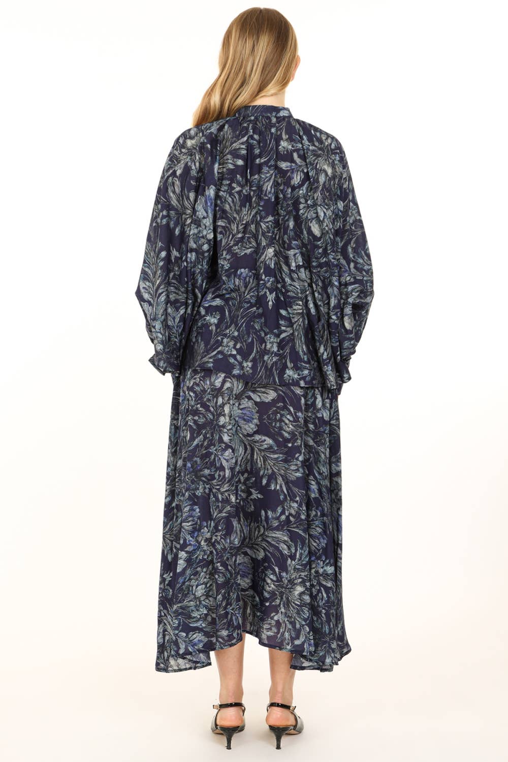 Floral Printed Tunic Top & A-Line Skirt Set