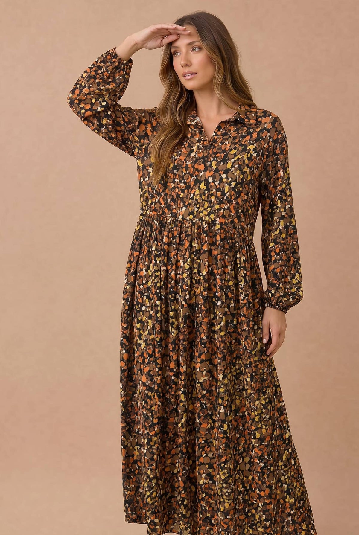 Babydoll Fit and Flare Dotted Leopard Dress