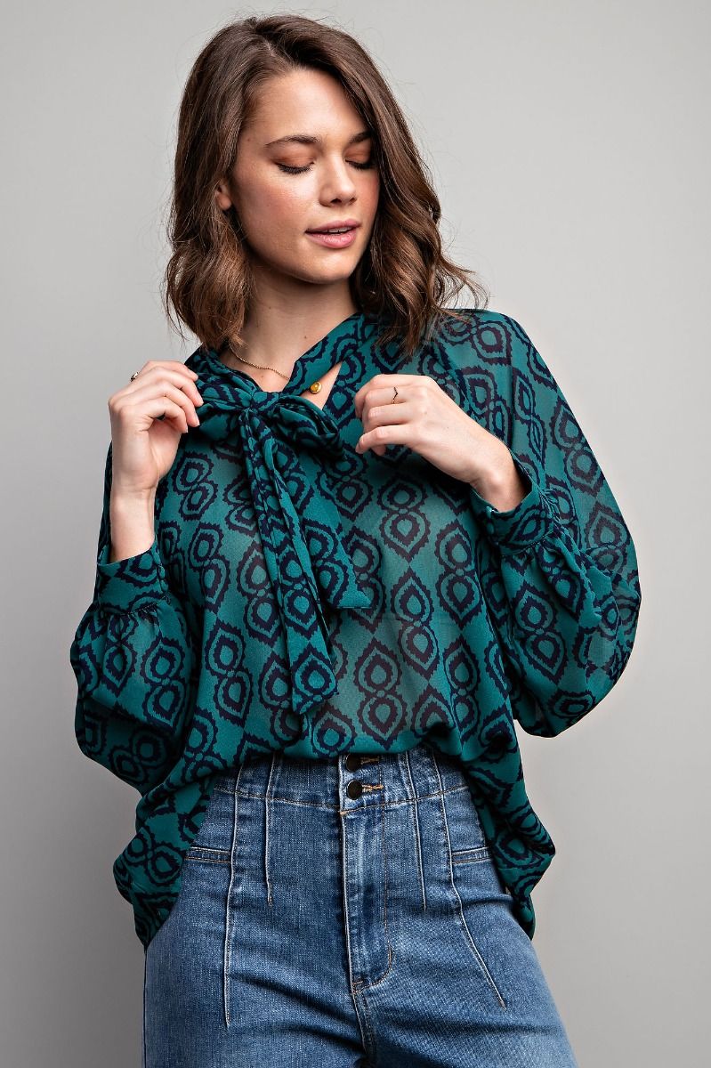 THE PRINTED CHIFFON BLOUSE