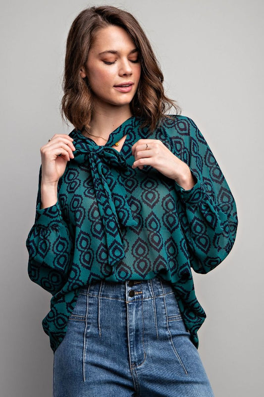 THE PRINTED CHIFFON BLOUSE