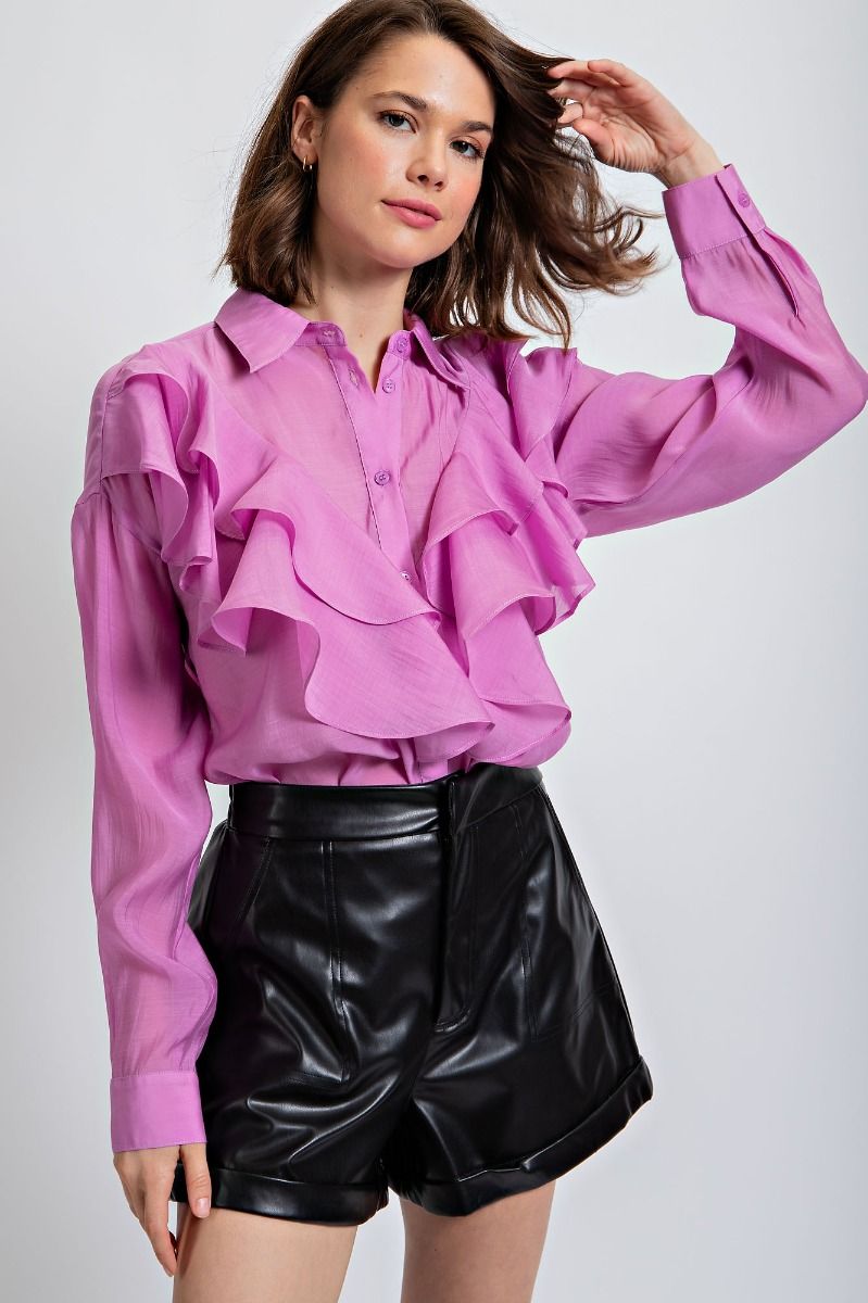 Willow Wave Ruffle Blouse