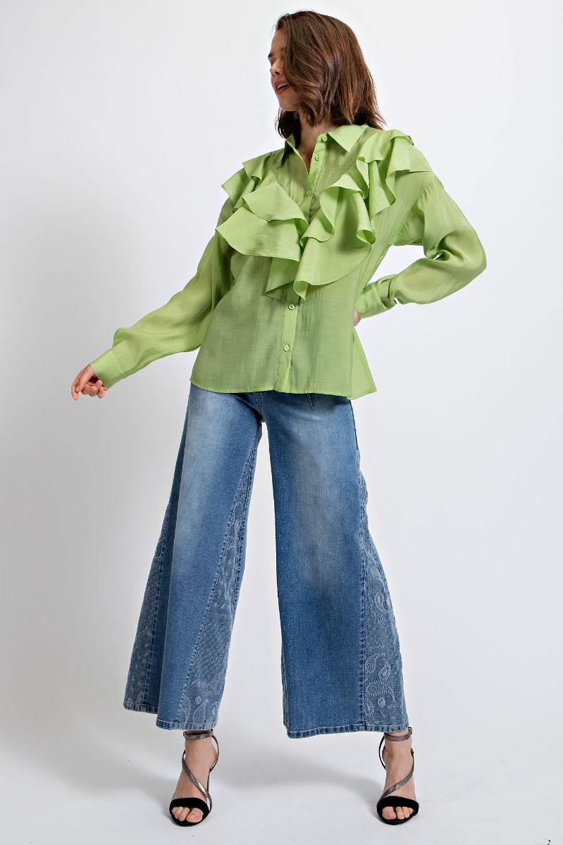 Willow Wave Ruffle Blouse