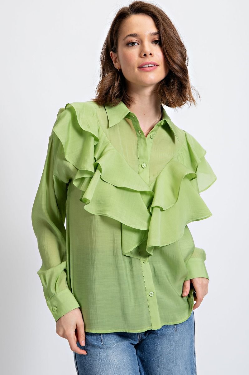 Willow Wave Ruffle Blouse