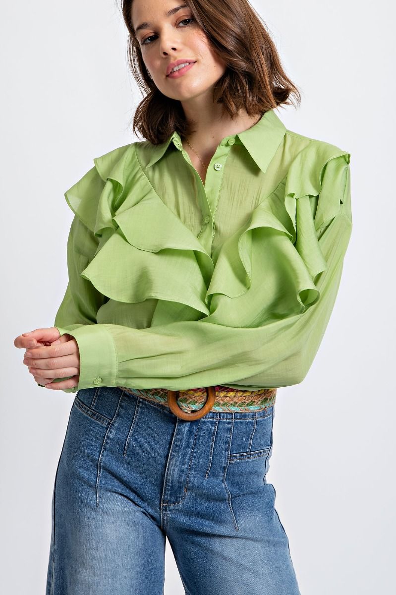 Willow Wave Ruffle Blouse