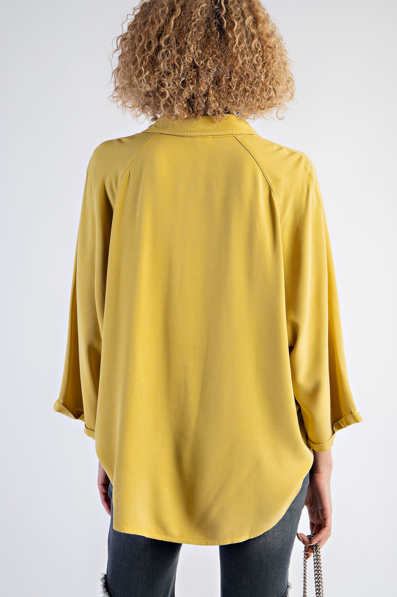 MINERAL WASHED CHALLIS BUTTON DOWN SHIRT