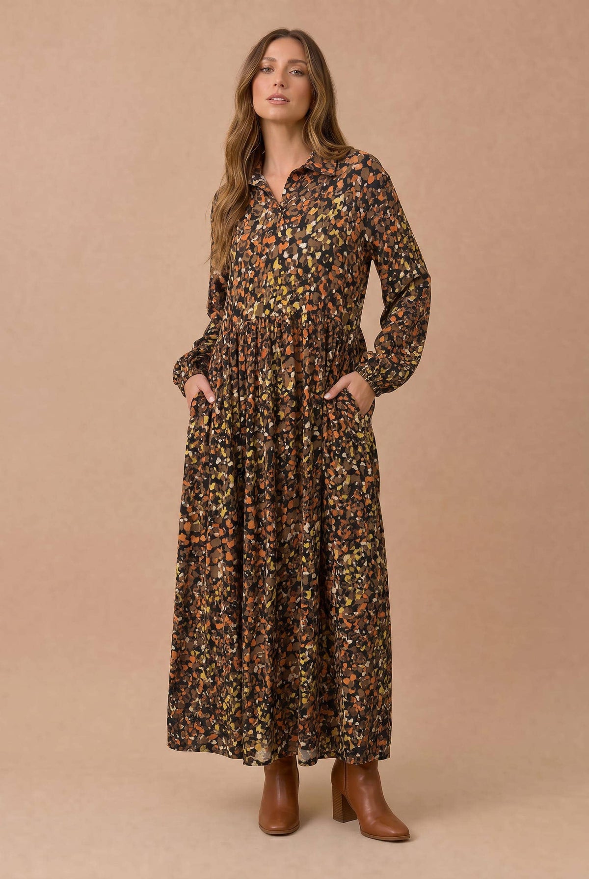 Babydoll Fit and Flare Dotted Leopard Dress