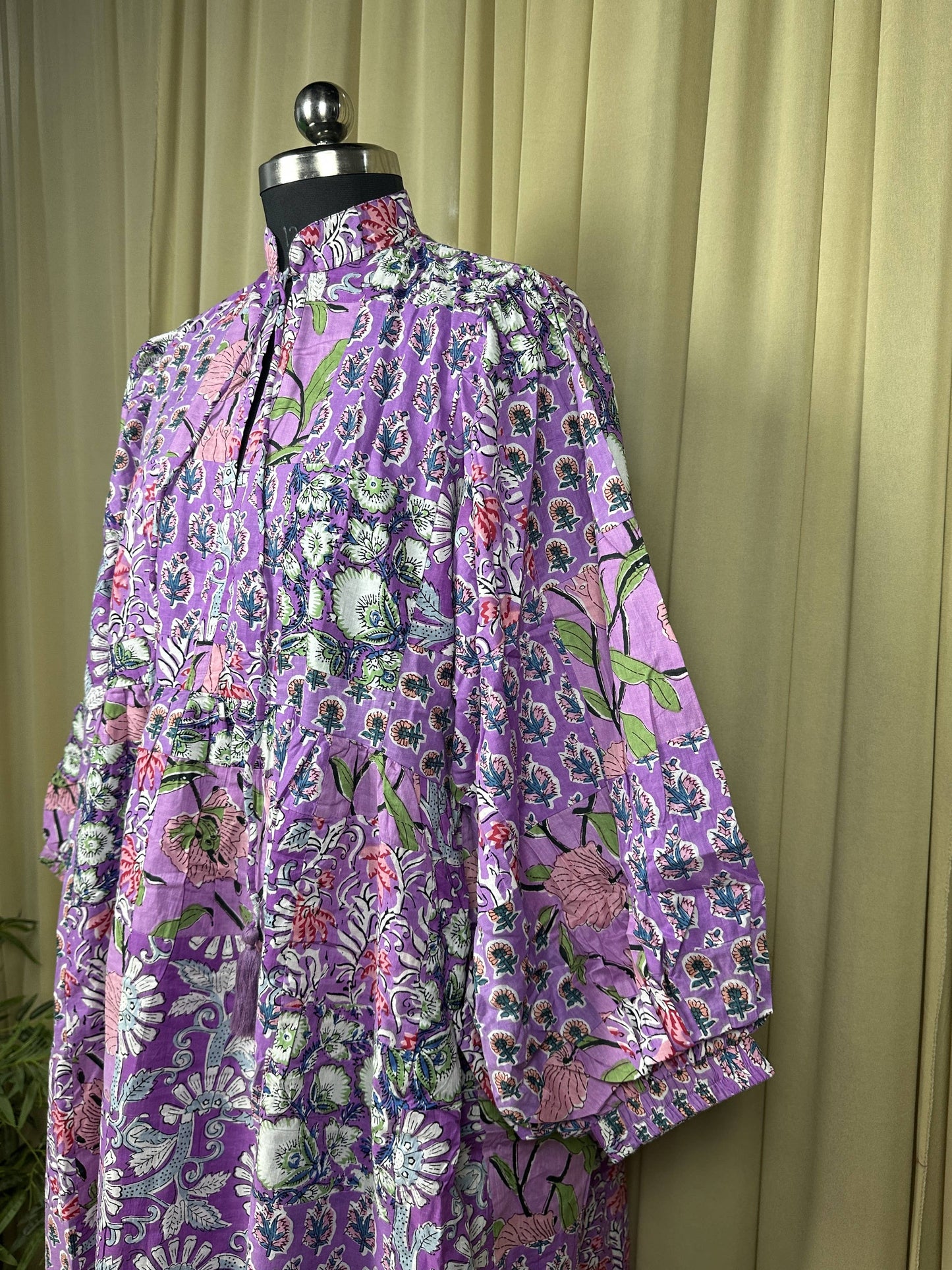 PURPLE  SHADES| Hand Patchwork Cotton Dress OneSize