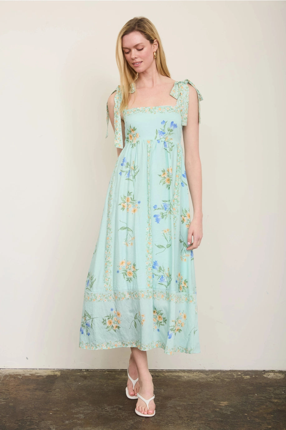 Floral Green Midi Dress