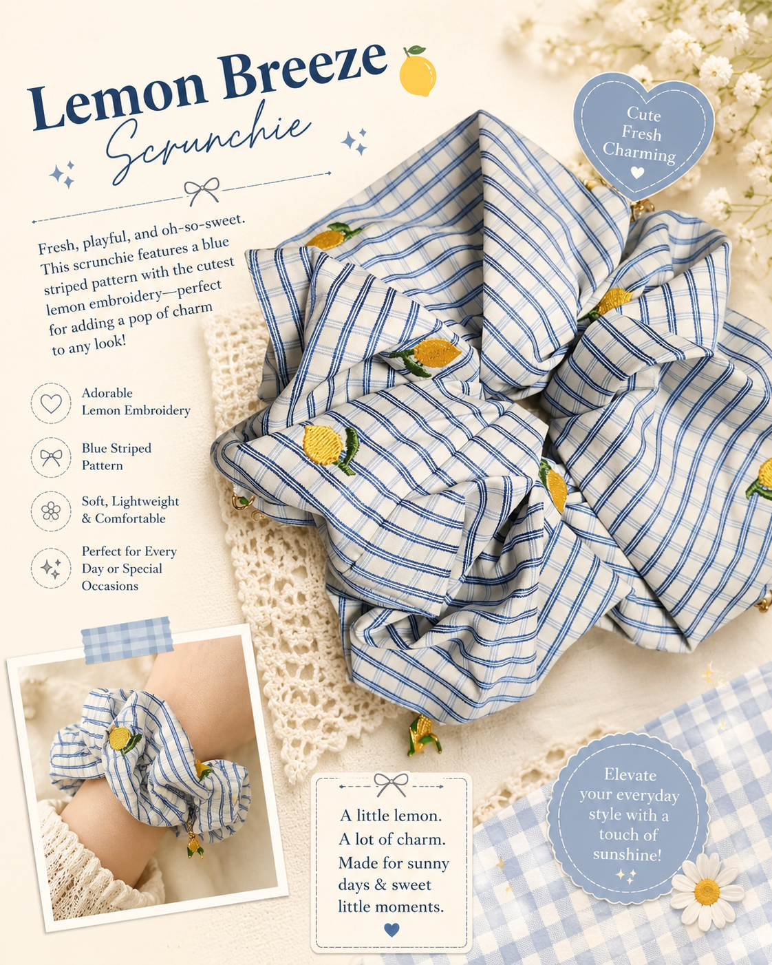 Farmer's Market Cotton Scrunchie