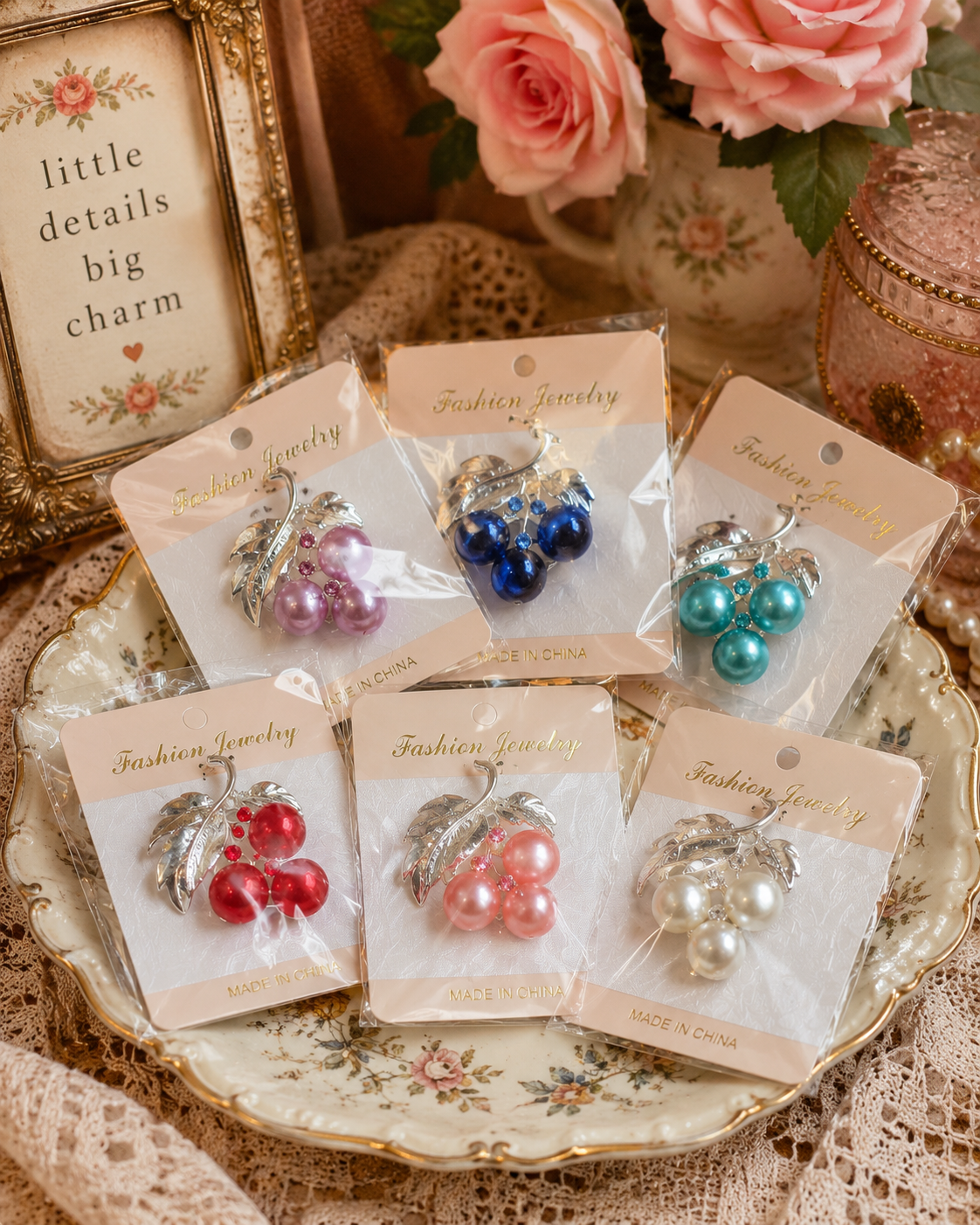Vintage Orchard Pearl Brooch Collection