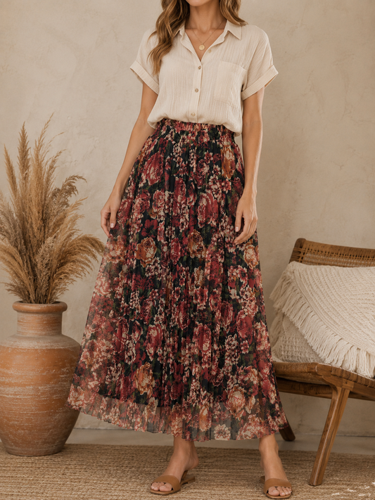 Autumn RoseTulle Skirt