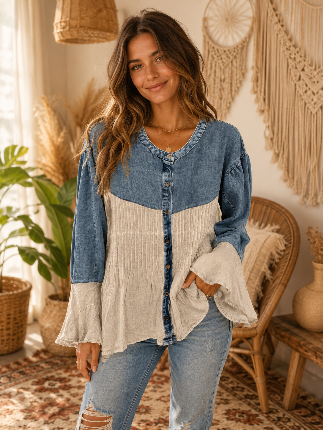 Bluebell Meadow Boho Top