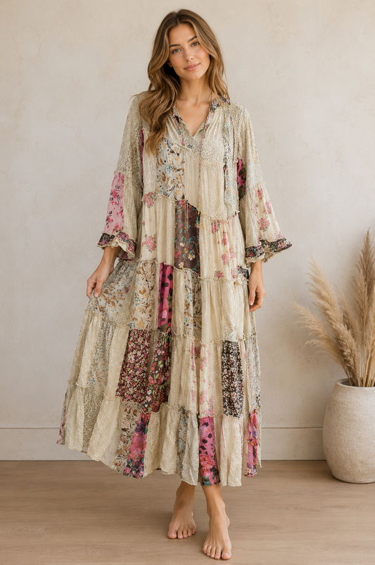 Bohemian Country Patchwork Dress